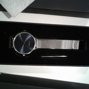 Vincero Eros Mesh silver & Turkish blue watch